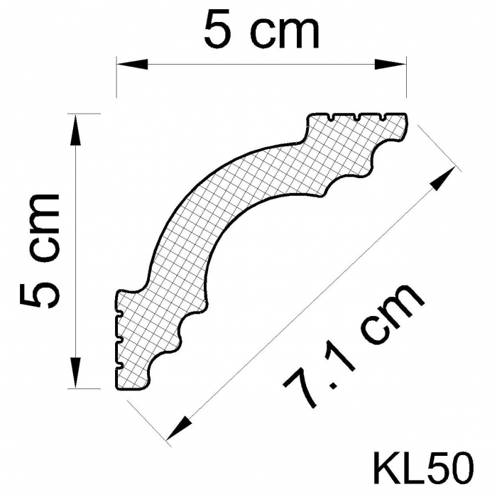 Kattolista styrox KL50