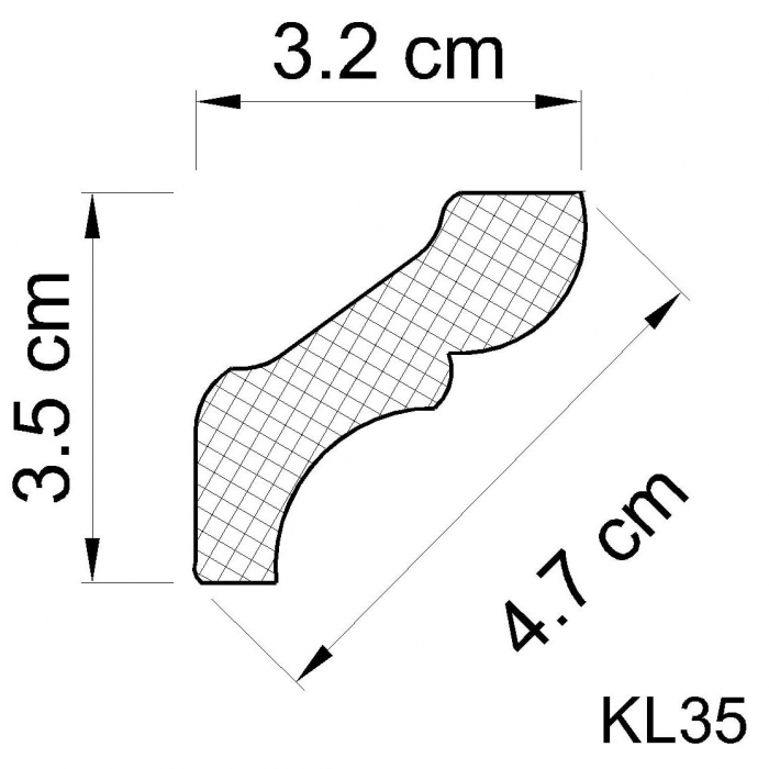Kattolista styrox KL35