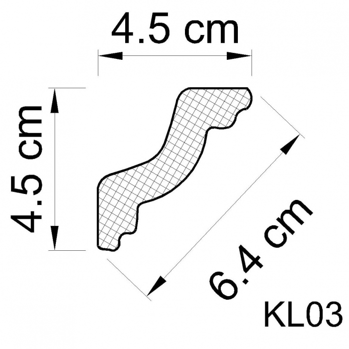 Kattolista styrox KL03